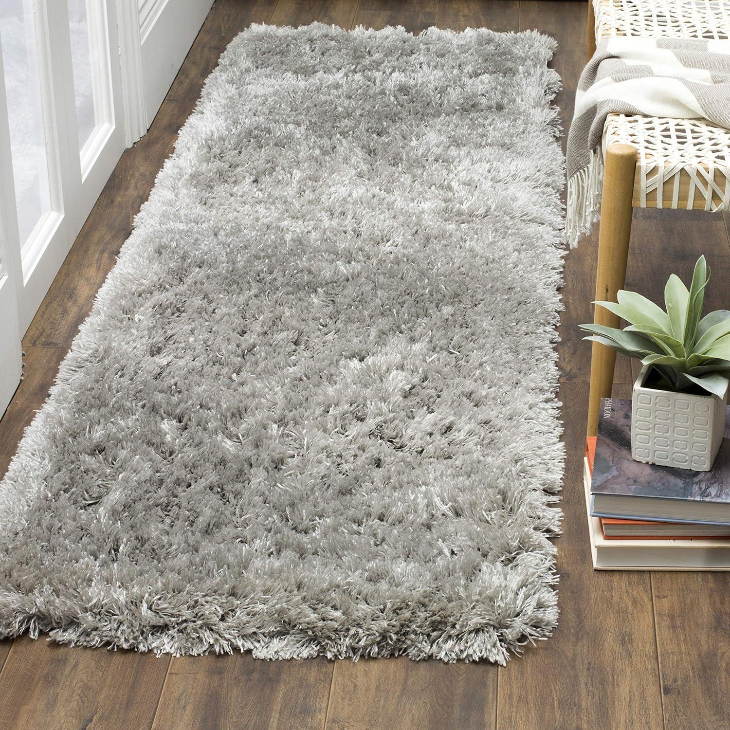 image:imageSAFAVIEH Polar Shag Collection Area Rug 51 x 76 Light Turquoise Solid Glam Design NonShedding amp Easy Care 3inch Thick Ideal for High Traffic Areas in Living Room Bedroom PSG800TSilver