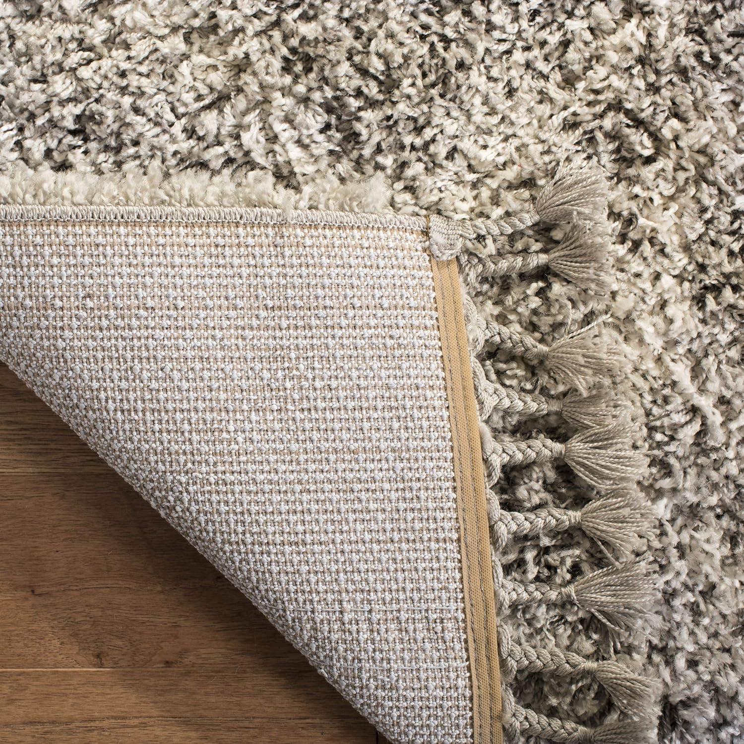 image:imageSAFAVIEH Pro Luxe Shag Collection Area Rug 5 x 8 Blue amp Creme Moroccan Boho Tassel Design NonShedding amp Easy Care 24inch Thick Ideal for High Traffic Areas in Living Room Bedroom PLX432LGreyCream