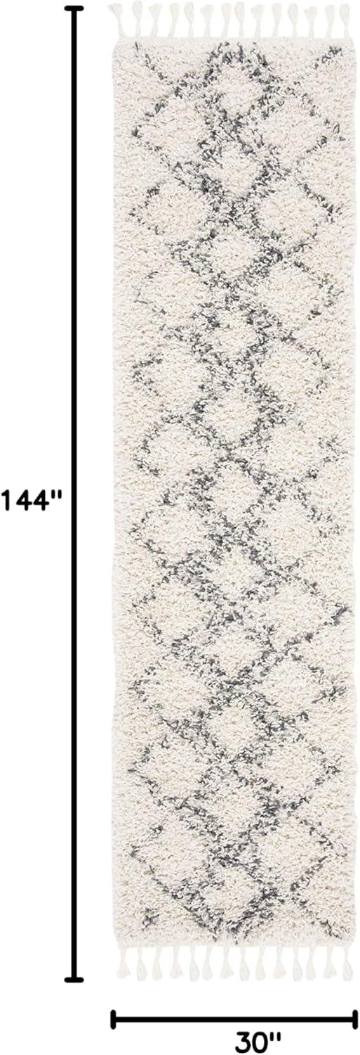 image:imageSAFAVIEH Pro Luxe Shag Collection Area Rug 5 x 8 Blue amp Creme Moroccan Boho Tassel Design NonShedding amp Easy Care 24inch Thick Ideal for High Traffic Areas in Living Room Bedroom PLX432LCreamBlue