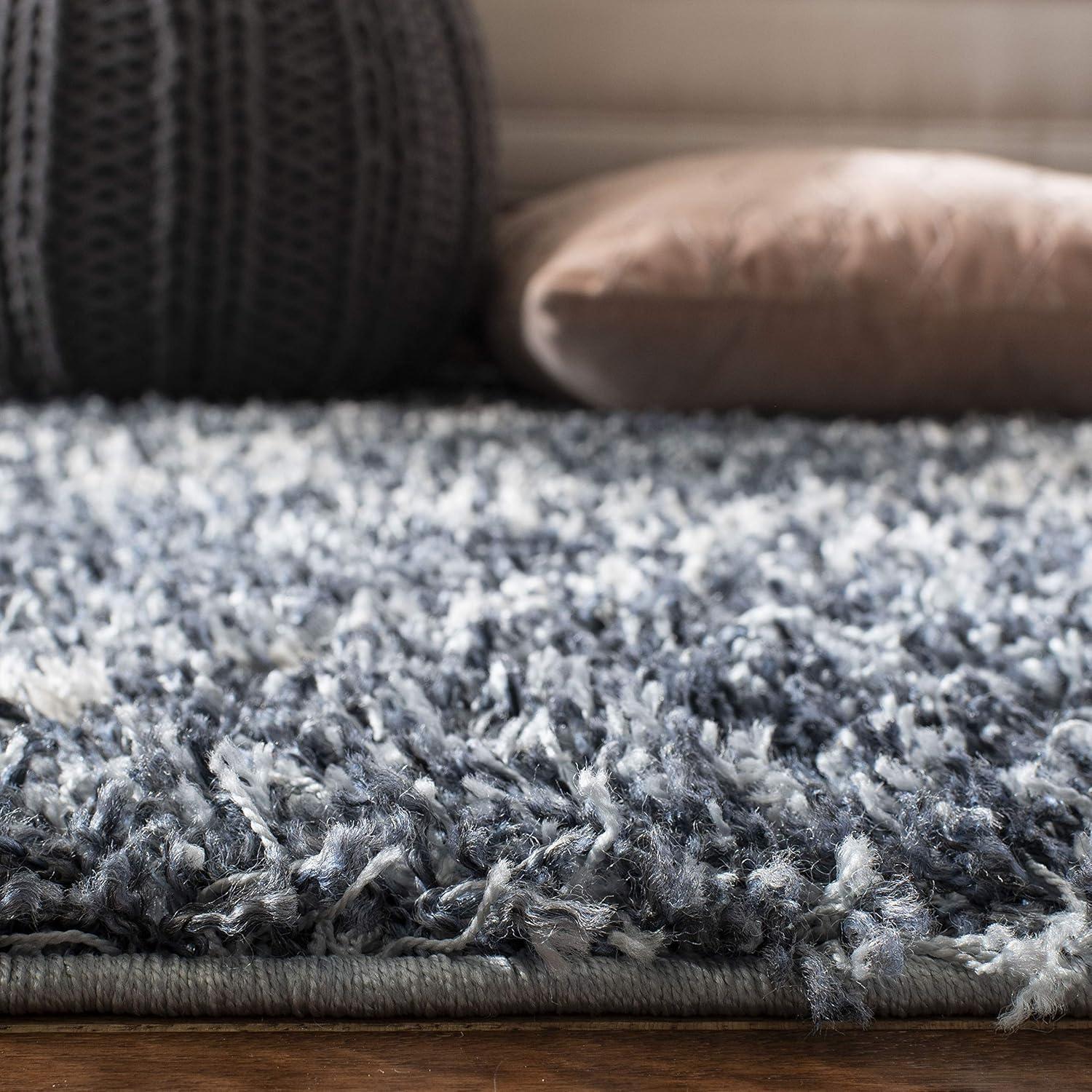 image:imageSAFAVIEH Pro Luxe Shag Collection Area Rug 5 x 8 Blue amp Creme Moroccan Boho Tassel Design NonShedding amp Easy Care 24inch Thick Ideal for High Traffic Areas in Living Room Bedroom PLX432LBlueCreme