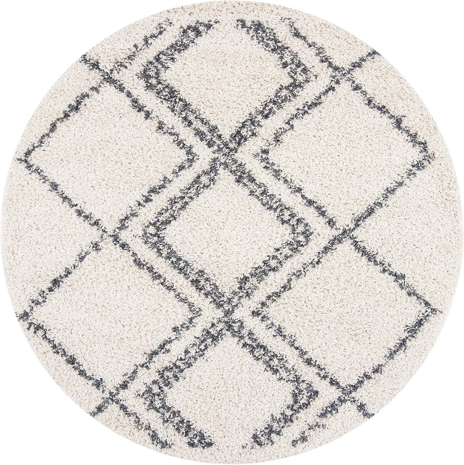 image:imageSAFAVIEH Pro Luxe Shag Collection Area Rug 5 x 8 Blue amp Creme Moroccan Boho Tassel Design NonShedding amp Easy Care 24inch Thick Ideal for High Traffic Areas in Living Room Bedroom PLX432LCreamBlue