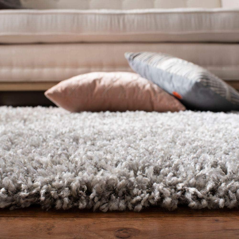 image:imageSAFAVIEH Pro Luxe Shag Collection Area Rug 5 x 8 Blue amp Creme Moroccan Boho Tassel Design NonShedding amp Easy Care 24inch Thick Ideal for High Traffic Areas in Living Room Bedroom PLX432LGreyCream