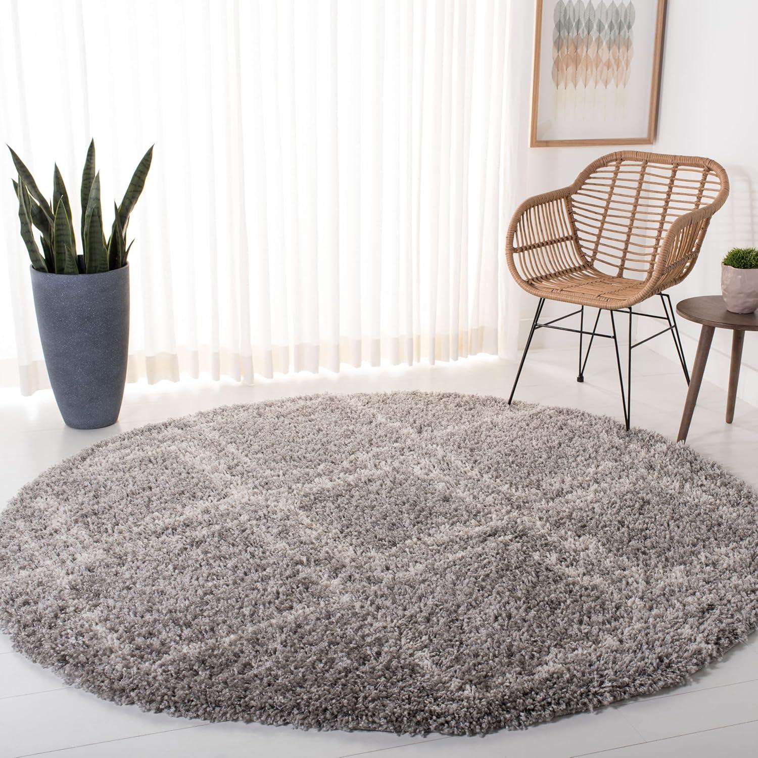 image:imageSAFAVIEH Pro Luxe Shag Collection Area Rug 5 x 8 Blue amp Creme Moroccan Boho Tassel Design NonShedding amp Easy Care 24inch Thick Ideal for High Traffic Areas in Living Room Bedroom PLX432LGreyCream