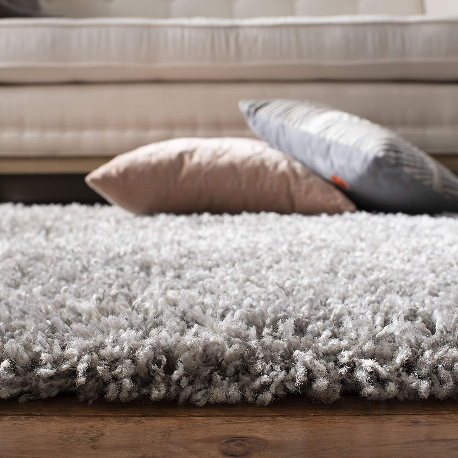image:imageSAFAVIEH Pro Luxe Shag Collection Area Rug 5 x 8 Blue amp Creme Moroccan Boho Tassel Design NonShedding amp Easy Care 24inch Thick Ideal for High Traffic Areas in Living Room Bedroom PLX432LGreyCream