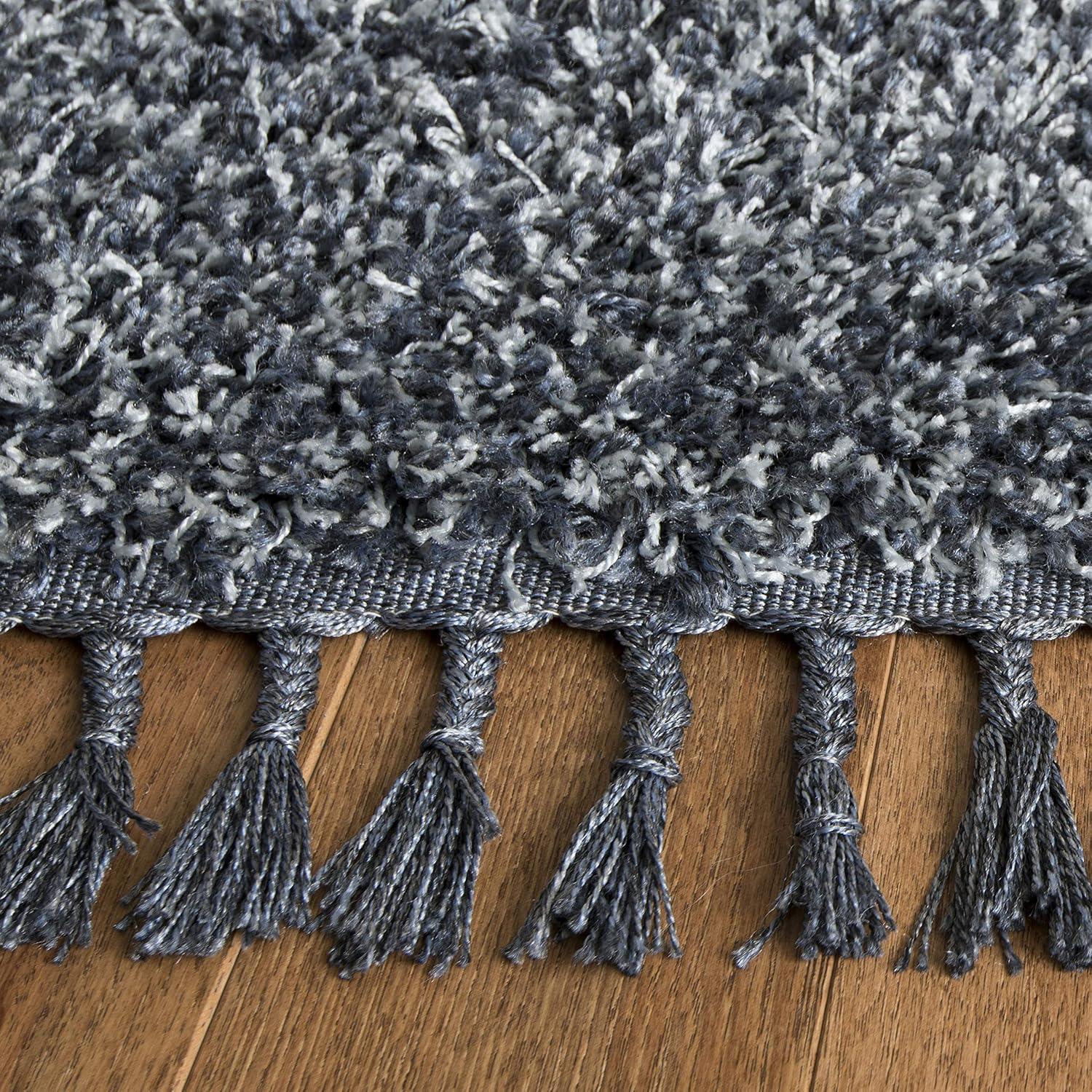 image:imageSAFAVIEH Pro Luxe Shag Collection Area Rug 5 x 8 Blue amp Creme Moroccan Boho Tassel Design NonShedding amp Easy Care 24inch Thick Ideal for High Traffic Areas in Living Room Bedroom PLX432LBlueCreme