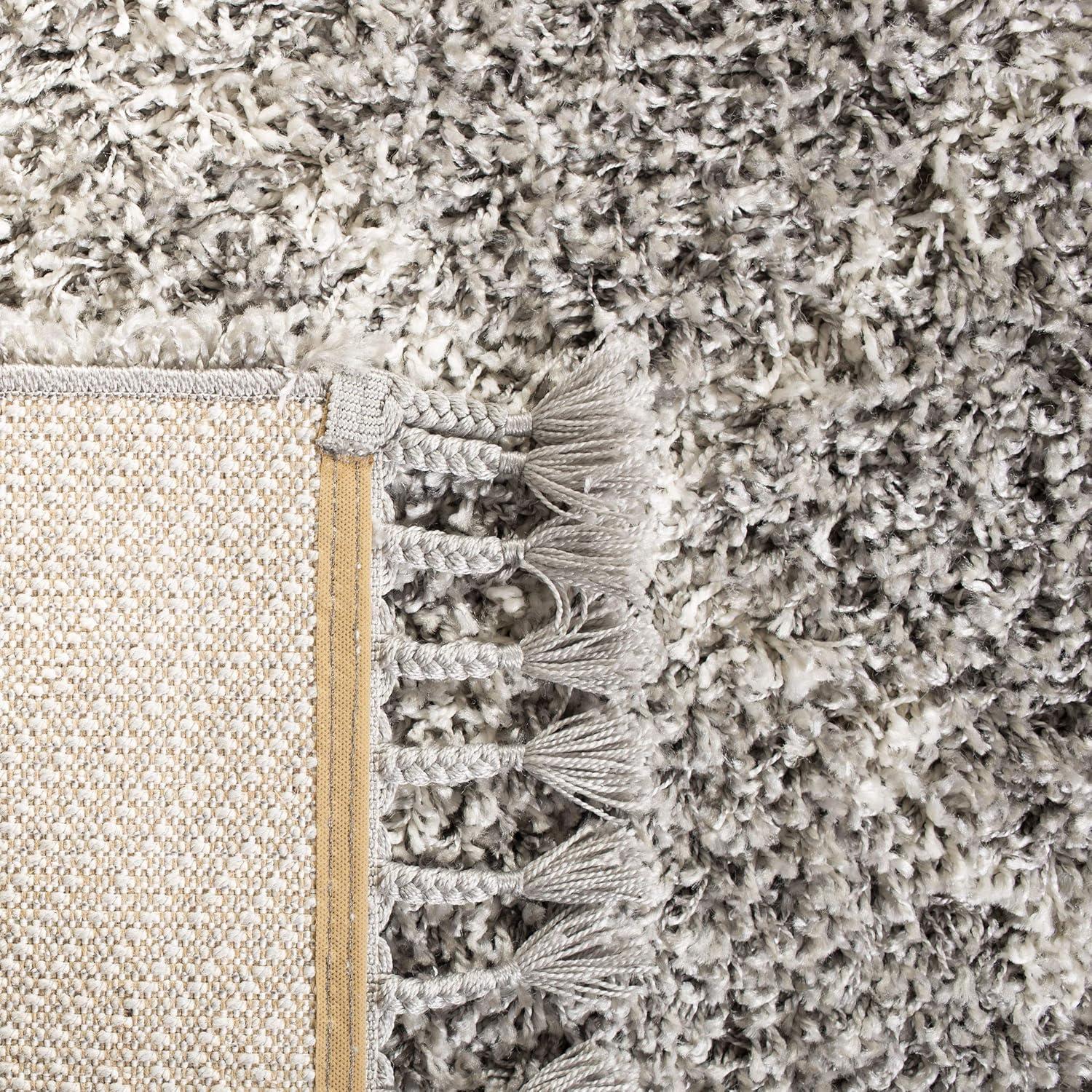 image:imageSAFAVIEH Pro Luxe Shag Collection Area Rug 5 x 8 Blue amp Creme Moroccan Boho Tassel Design NonShedding amp Easy Care 24inch Thick Ideal for High Traffic Areas in Living Room Bedroom PLX432LGreyCream
