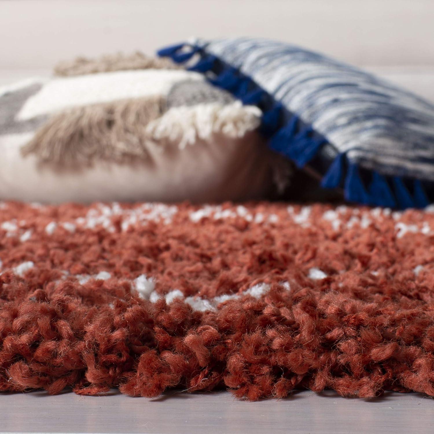 image:imageSAFAVIEH Pro Luxe Shag Collection Area Rug 5 x 8 Blue amp Creme Moroccan Boho Tassel Design NonShedding amp Easy Care 24inch Thick Ideal for High Traffic Areas in Living Room Bedroom PLX432LRustCreme