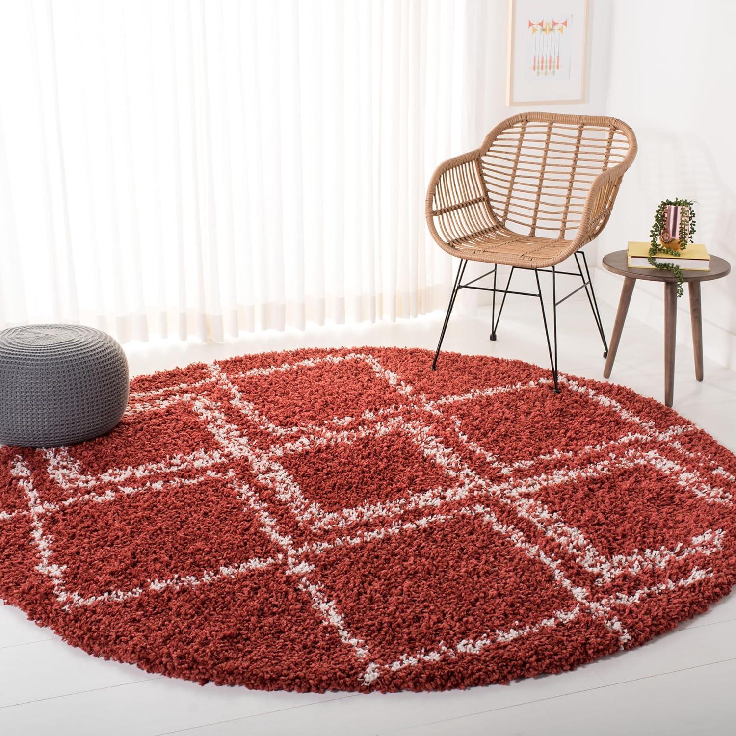 image:imageSAFAVIEH Pro Luxe Shag Collection Area Rug 5 x 8 Blue amp Creme Moroccan Boho Tassel Design NonShedding amp Easy Care 24inch Thick Ideal for High Traffic Areas in Living Room Bedroom PLX432LRustCreme