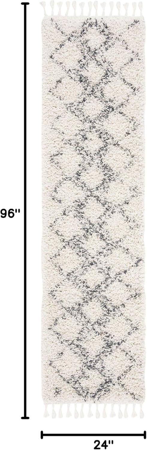 image:imageSAFAVIEH Pro Luxe Shag Collection Area Rug 5 x 8 Blue amp Creme Moroccan Boho Tassel Design NonShedding amp Easy Care 24inch Thick Ideal for High Traffic Areas in Living Room Bedroom PLX432LCreamBlue