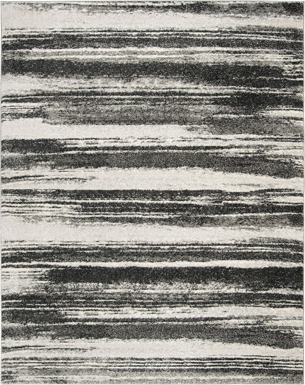 image:imageSAFAVIEH Retro Collection Area Rug 8 Square Light Blue amp Blue Modern Abstract Design NonShedding amp Easy Care Ideal for High Traffic Areas in Living Room Bedroom RET26936065Dark GreyLight Grey