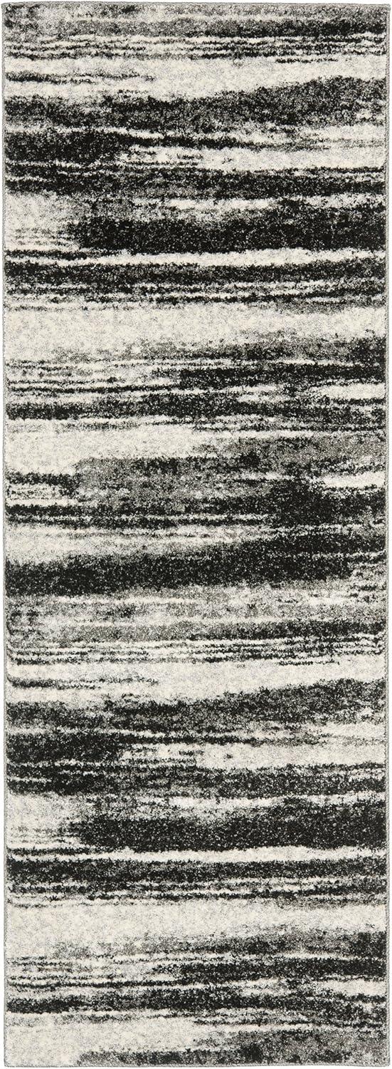 image:imageSAFAVIEH Retro Collection Area Rug 8 Square Light Blue amp Blue Modern Abstract Design NonShedding amp Easy Care Ideal for High Traffic Areas in Living Room Bedroom RET26936065Dark GreyLight Grey