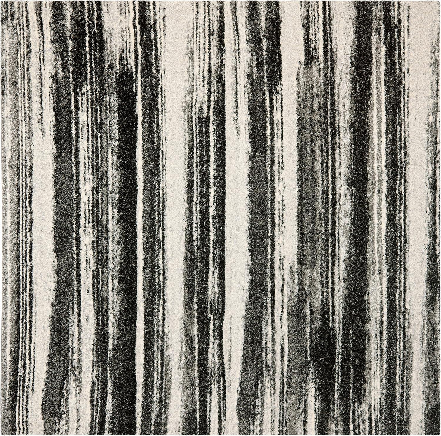 image:imageSAFAVIEH Retro Collection Area Rug 8 Square Light Blue amp Blue Modern Abstract Design NonShedding amp Easy Care Ideal for High Traffic Areas in Living Room Bedroom RET26936065Dark GreyLight Grey