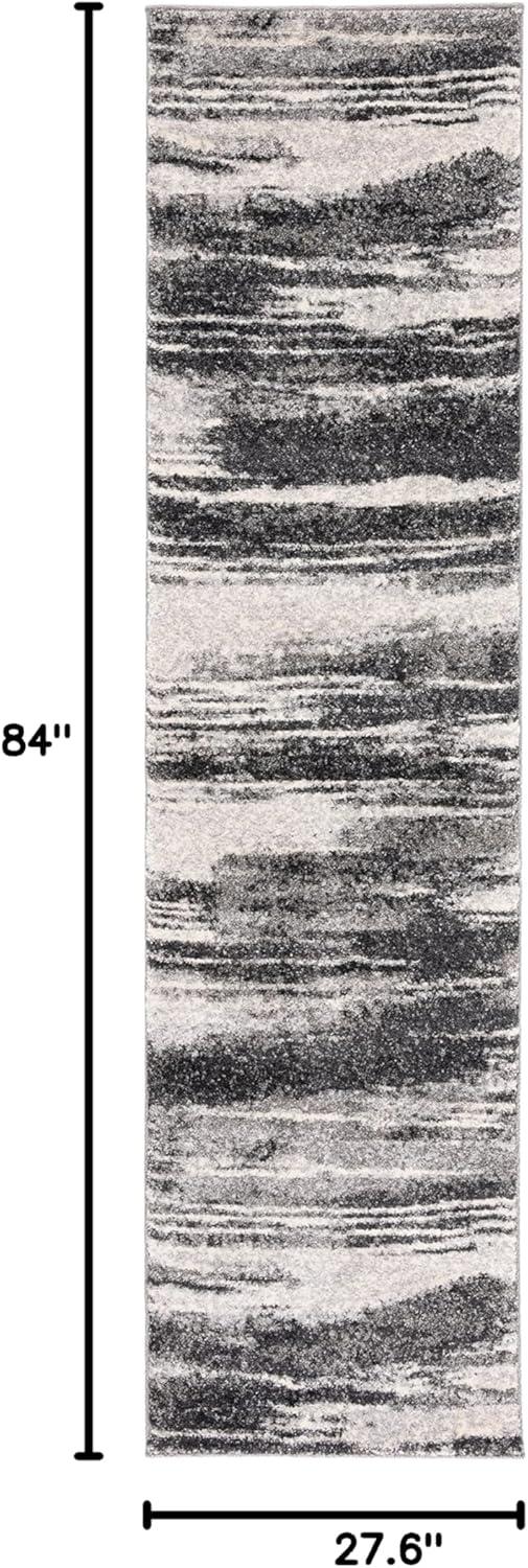 image:imageSAFAVIEH Retro Collection Area Rug 8 Square Light Blue amp Blue Modern Abstract Design NonShedding amp Easy Care Ideal for High Traffic Areas in Living Room Bedroom RET26936065Dark GreyLight Grey