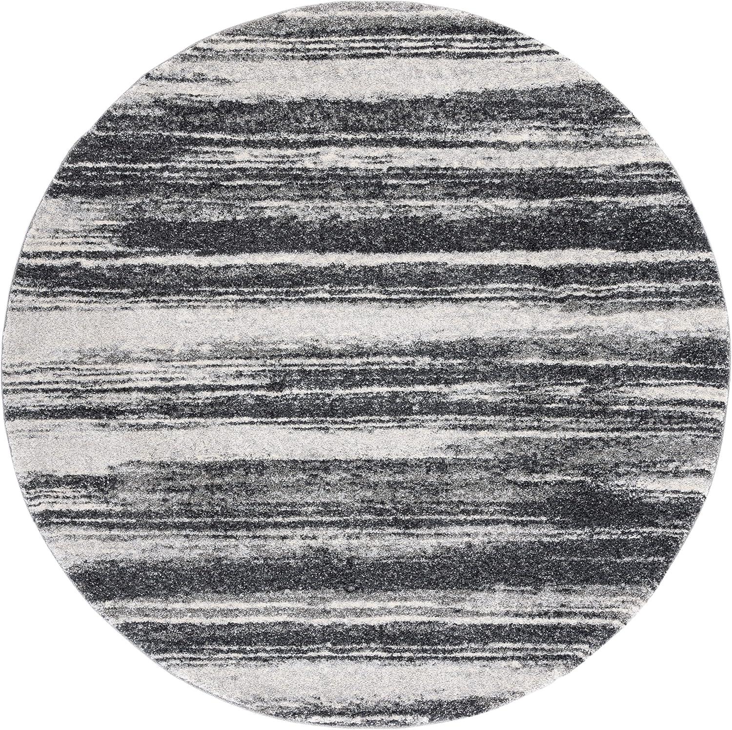 image:imageSAFAVIEH Retro Collection Area Rug 8 Square Light Blue amp Blue Modern Abstract Design NonShedding amp Easy Care Ideal for High Traffic Areas in Living Room Bedroom RET26936065Dark GreyLight Grey