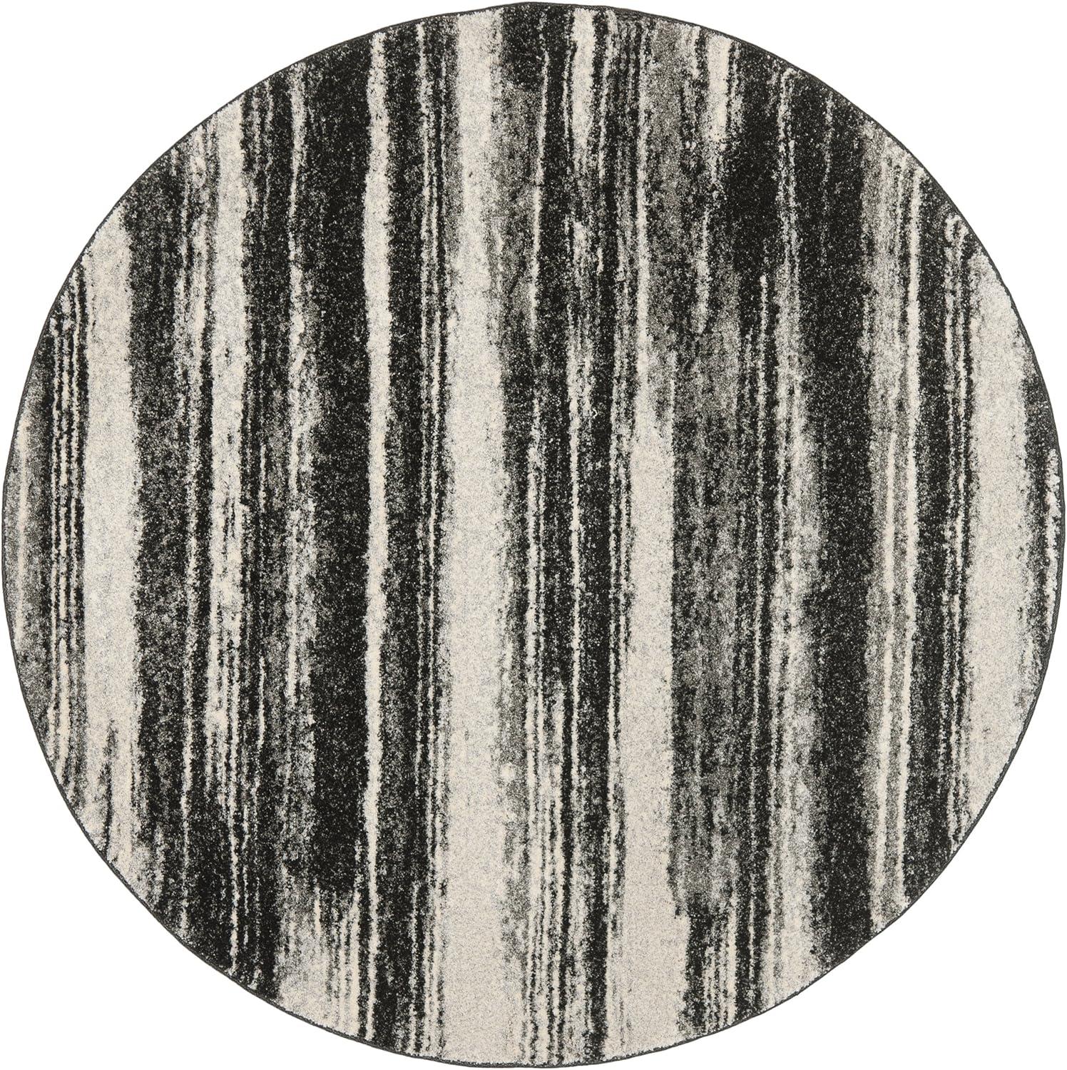 image:imageSAFAVIEH Retro Collection Area Rug 8 Square Light Blue amp Blue Modern Abstract Design NonShedding amp Easy Care Ideal for High Traffic Areas in Living Room Bedroom RET26936065Dark GreyLight Grey
