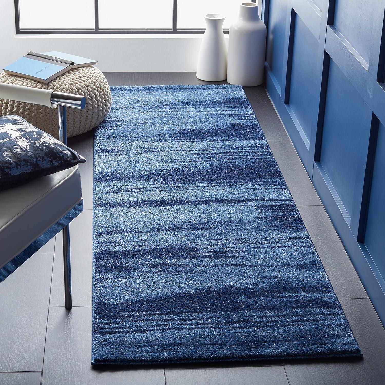 image:imageSAFAVIEH Retro Collection Area Rug 8 Square Light Blue amp Blue Modern Abstract Design NonShedding amp Easy Care Ideal for High Traffic Areas in Living Room Bedroom RET26936065Dark GreyLight Grey