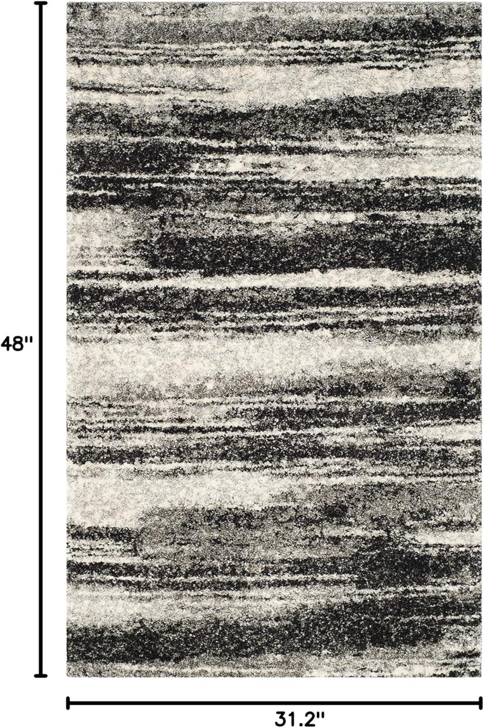 image:imageSAFAVIEH Retro Collection Area Rug 8 Square Light Blue amp Blue Modern Abstract Design NonShedding amp Easy Care Ideal for High Traffic Areas in Living Room Bedroom RET26936065Dark GreyLight Grey