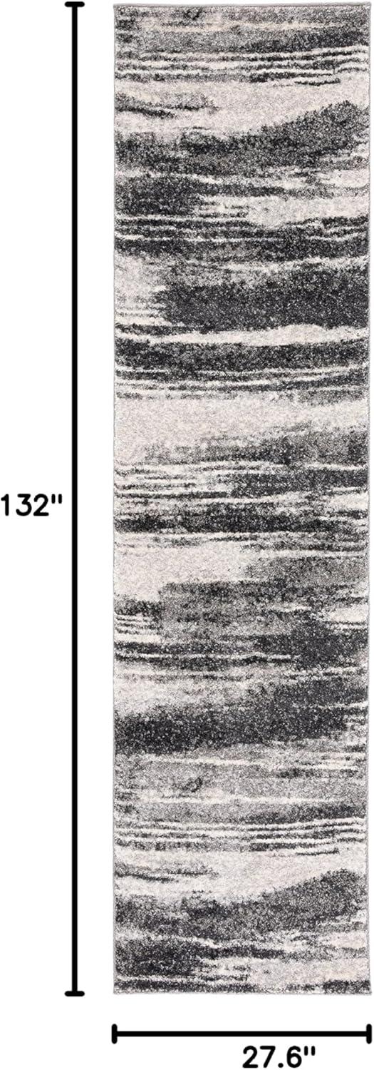 image:imageSAFAVIEH Retro Collection Area Rug 8 Square Light Blue amp Blue Modern Abstract Design NonShedding amp Easy Care Ideal for High Traffic Areas in Living Room Bedroom RET26936065Dark GreyLight Grey