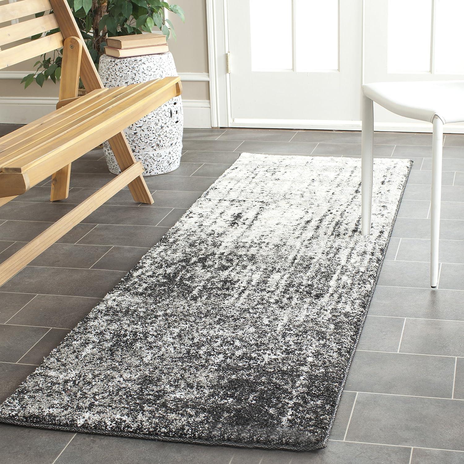 image:imageSAFAVIEH Retro Collection Area Rug 8 x 10 Black amp Light Grey Modern Abstract Design NonShedding amp Easy Care Ideal for High Traffic Areas in Living Room Bedroom RET27709079BlackLight Grey