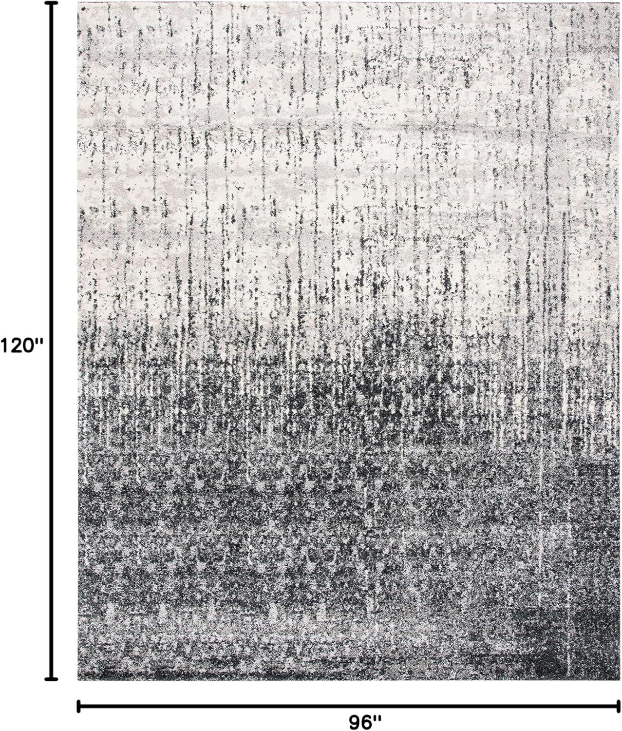 image:imageSAFAVIEH Retro Collection Area Rug 8 x 10 Black amp Light Grey Modern Abstract Design NonShedding amp Easy Care Ideal for High Traffic Areas in Living Room Bedroom RET27709079BlackLight Grey
