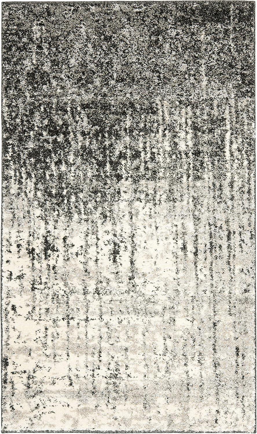 image:imageSAFAVIEH Retro Collection Area Rug 8 x 10 Black amp Light Grey Modern Abstract Design NonShedding amp Easy Care Ideal for High Traffic Areas in Living Room Bedroom RET27709079BlackLight Grey
