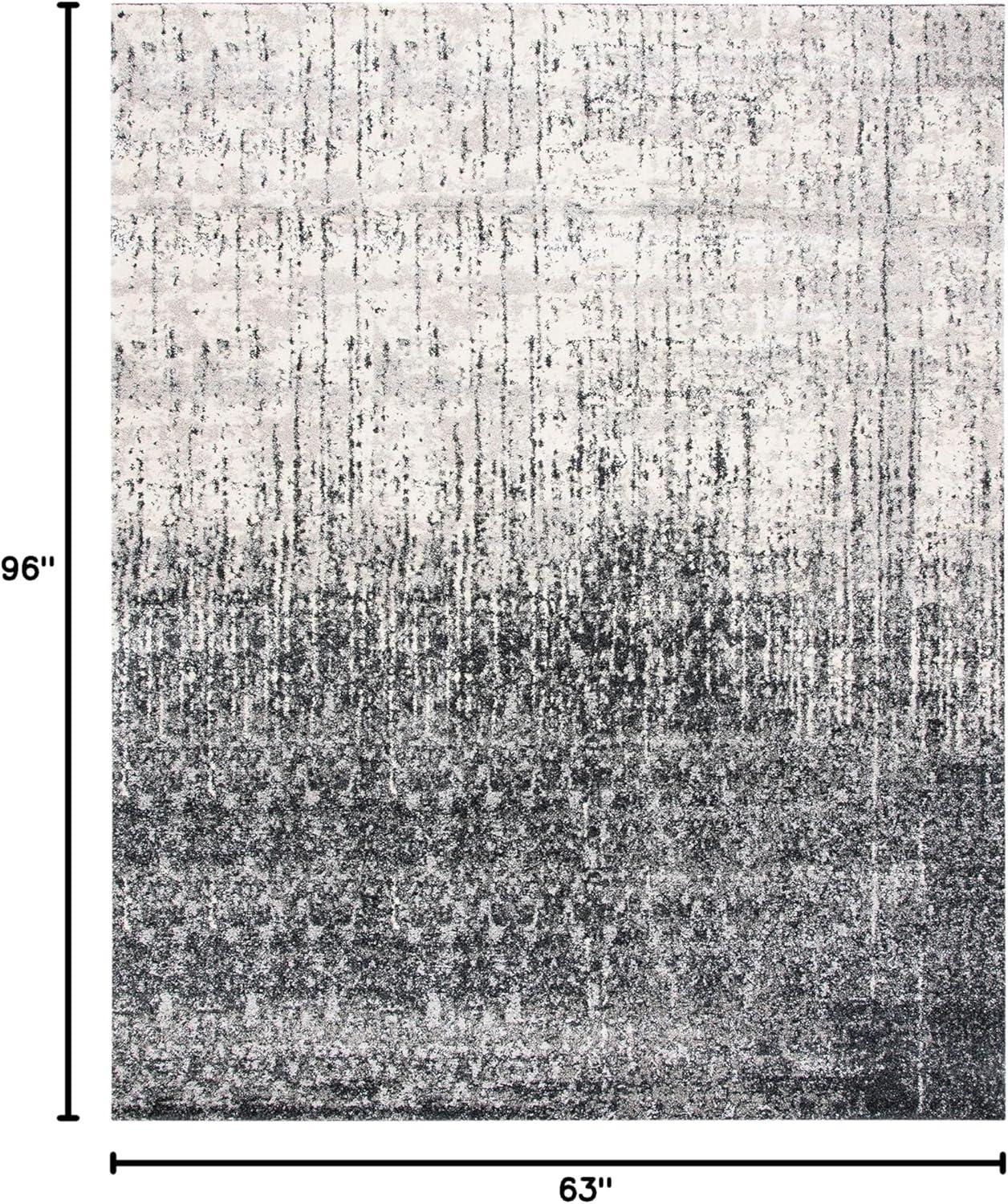 image:imageSAFAVIEH Retro Collection Area Rug 8 x 10 Black amp Light Grey Modern Abstract Design NonShedding amp Easy Care Ideal for High Traffic Areas in Living Room Bedroom RET27709079BlackLight Grey