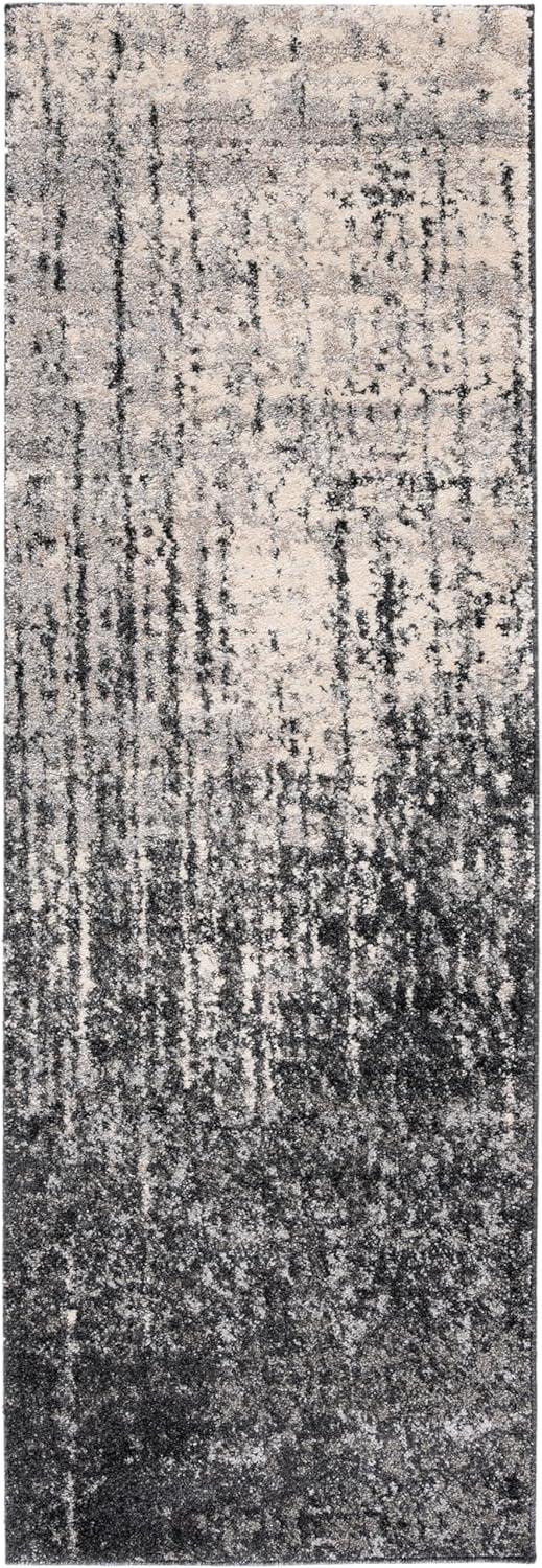 image:imageSAFAVIEH Retro Collection Area Rug 8 x 10 Black amp Light Grey Modern Abstract Design NonShedding amp Easy Care Ideal for High Traffic Areas in Living Room Bedroom RET27709079BlackLight Grey