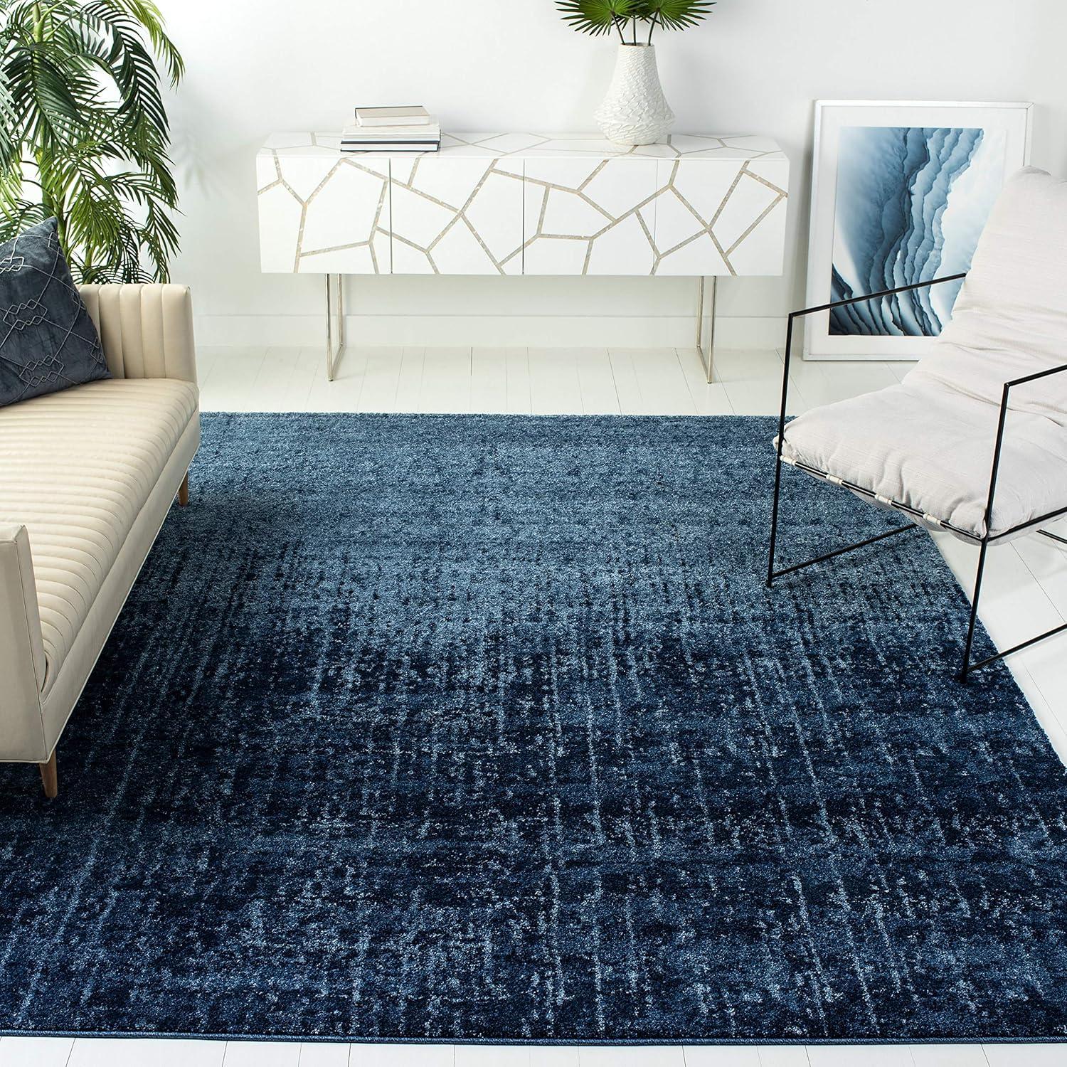 image:imageSAFAVIEH Retro Collection Area Rug 8 x 10 Black amp Light Grey Modern Abstract Design NonShedding amp Easy Care Ideal for High Traffic Areas in Living Room Bedroom RET27709079Light BlueBlue