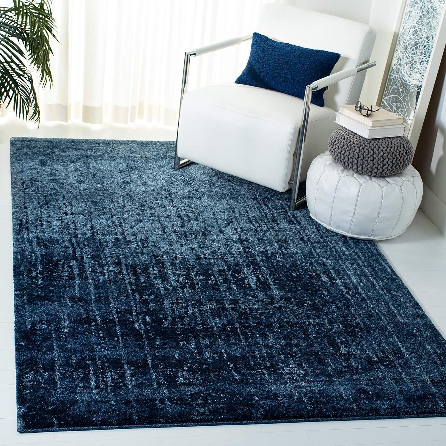 image:imageSAFAVIEH Retro Collection Area Rug 8 x 10 Black amp Light Grey Modern Abstract Design NonShedding amp Easy Care Ideal for High Traffic Areas in Living Room Bedroom RET27709079Light BlueBlue