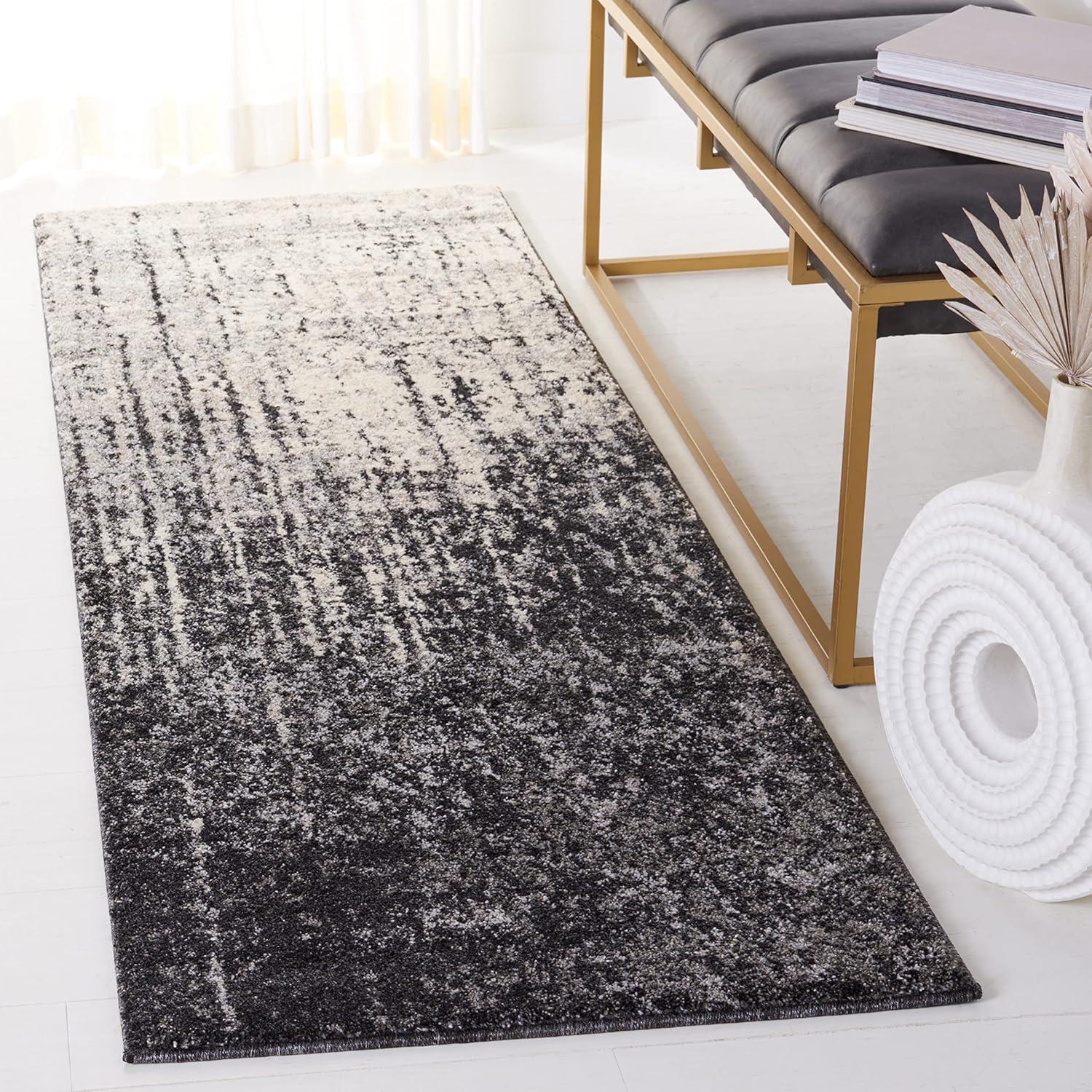 image:imageSAFAVIEH Retro Collection Area Rug 8 x 10 Black amp Light Grey Modern Abstract Design NonShedding amp Easy Care Ideal for High Traffic Areas in Living Room Bedroom RET27709079BlackLight Grey
