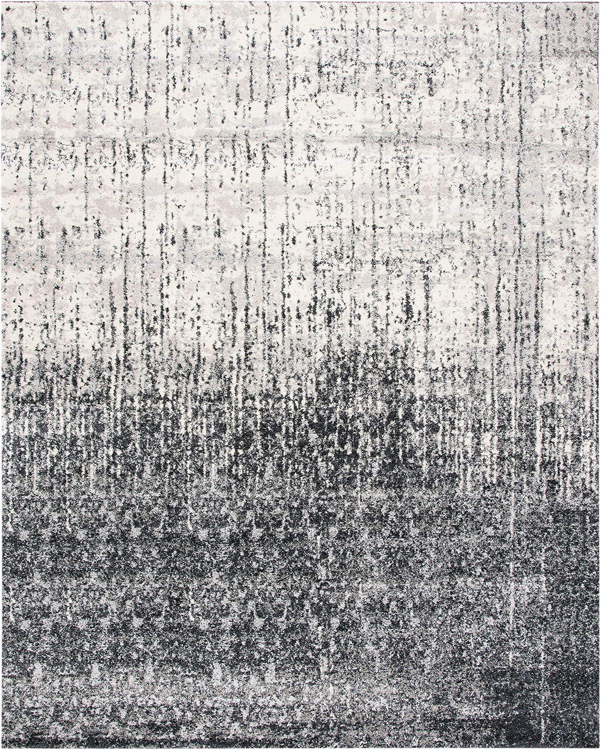 image:imageSAFAVIEH Retro Collection Area Rug 8 x 10 Black amp Light Grey Modern Abstract Design NonShedding amp Easy Care Ideal for High Traffic Areas in Living Room Bedroom RET27709079BlackLight Grey
