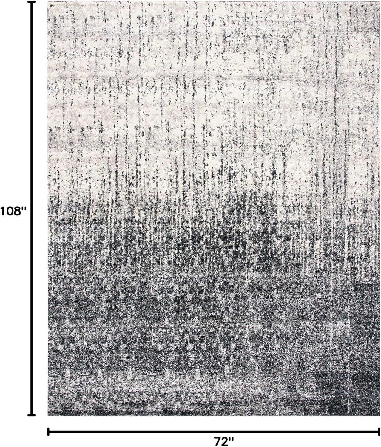 image:imageSAFAVIEH Retro Collection Area Rug 8 x 10 Black amp Light Grey Modern Abstract Design NonShedding amp Easy Care Ideal for High Traffic Areas in Living Room Bedroom RET27709079BlackLight Grey
