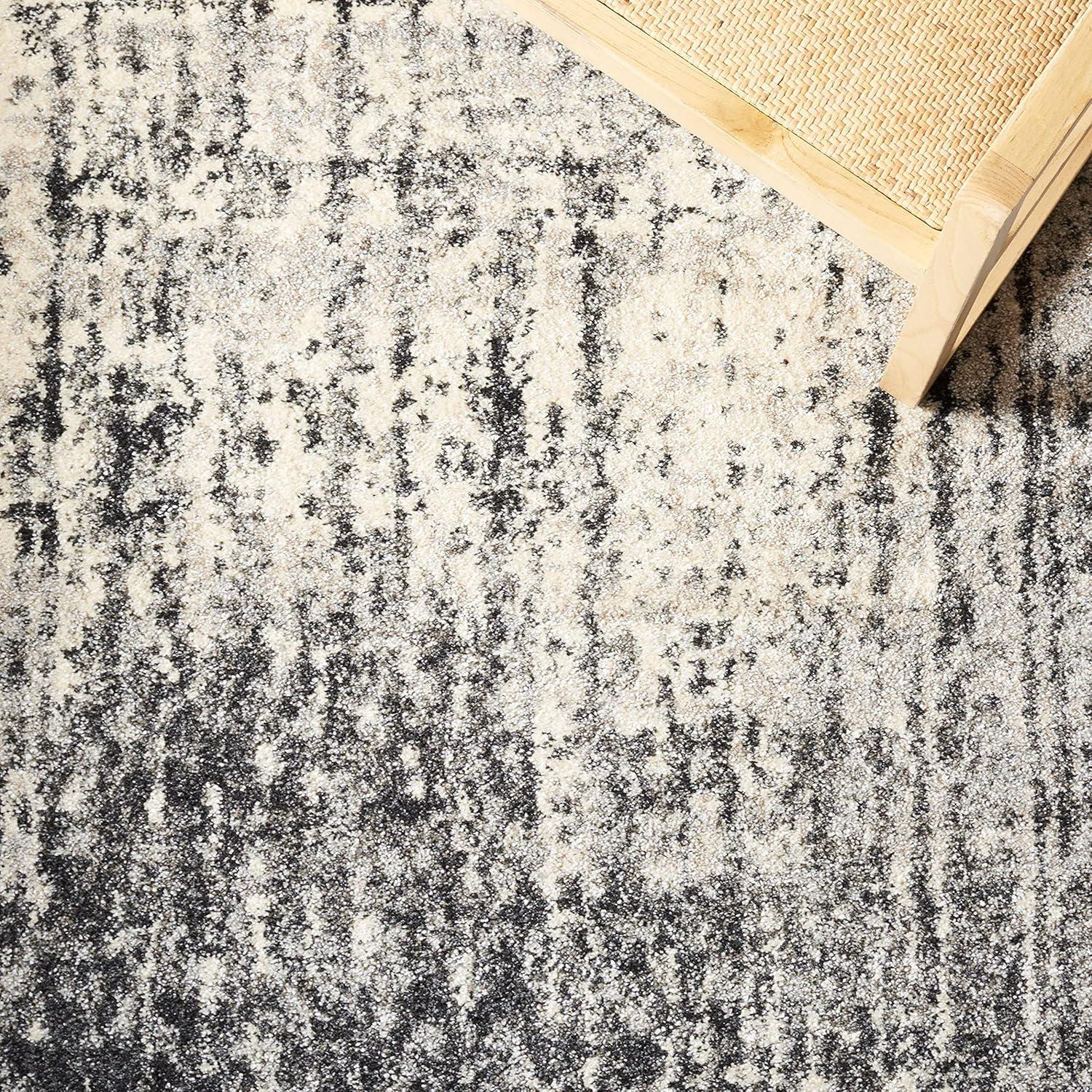 image:imageSAFAVIEH Retro Collection Area Rug 8 x 10 Black amp Light Grey Modern Abstract Design NonShedding amp Easy Care Ideal for High Traffic Areas in Living Room Bedroom RET27709079BlackLight Grey