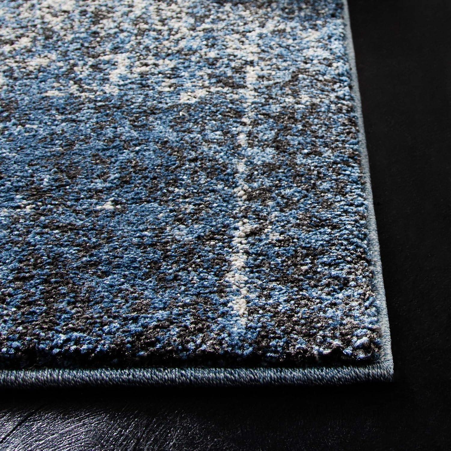 image:imageSAFAVIEH Retro Collection Area Rug 8 x 10 Black amp Light Grey Modern Abstract Design NonShedding amp Easy Care Ideal for High Traffic Areas in Living Room Bedroom RET27709079Light BlueBlue
