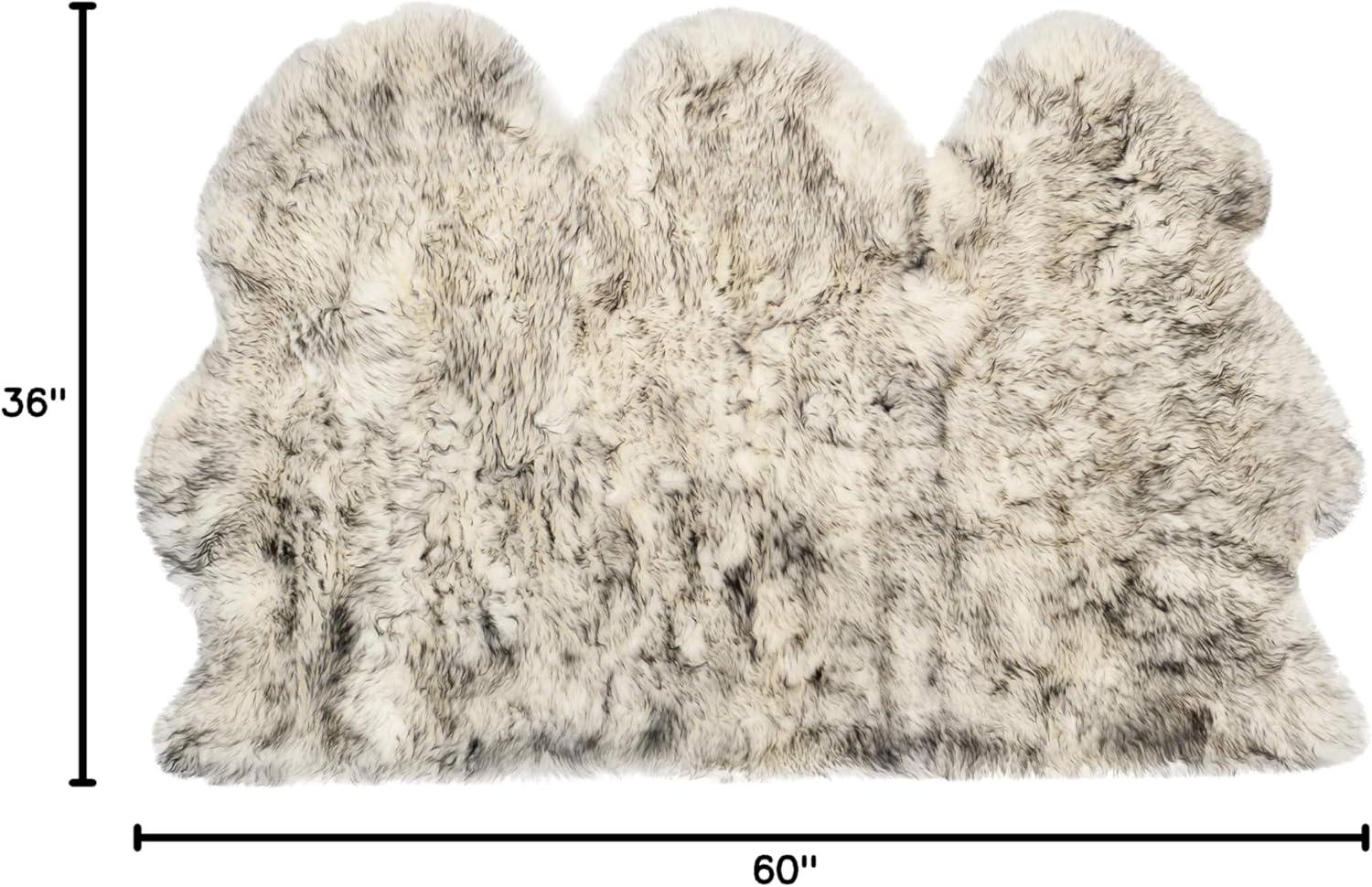 image:imageSAFAVIEH Sheep Skin Collection Accent Rug 3 x 5 Steel Blue Handmade Rustic Glam Genuine Pelt 34inch Thick Ideal for High Traffic Areas in Entryway Living Room Bedroom SHS121BIvorySmoke Grey