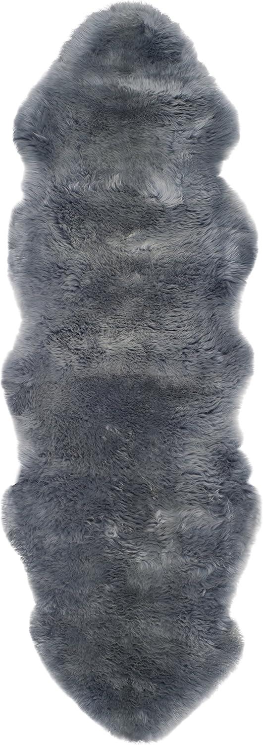 image:imageSAFAVIEH Sheep Skin Collection Accent Rug 3 x 5 Steel Blue Handmade Rustic Glam Genuine Pelt 34inch Thick Ideal for High Traffic Areas in Entryway Living Room Bedroom SHS121BSteel Blue