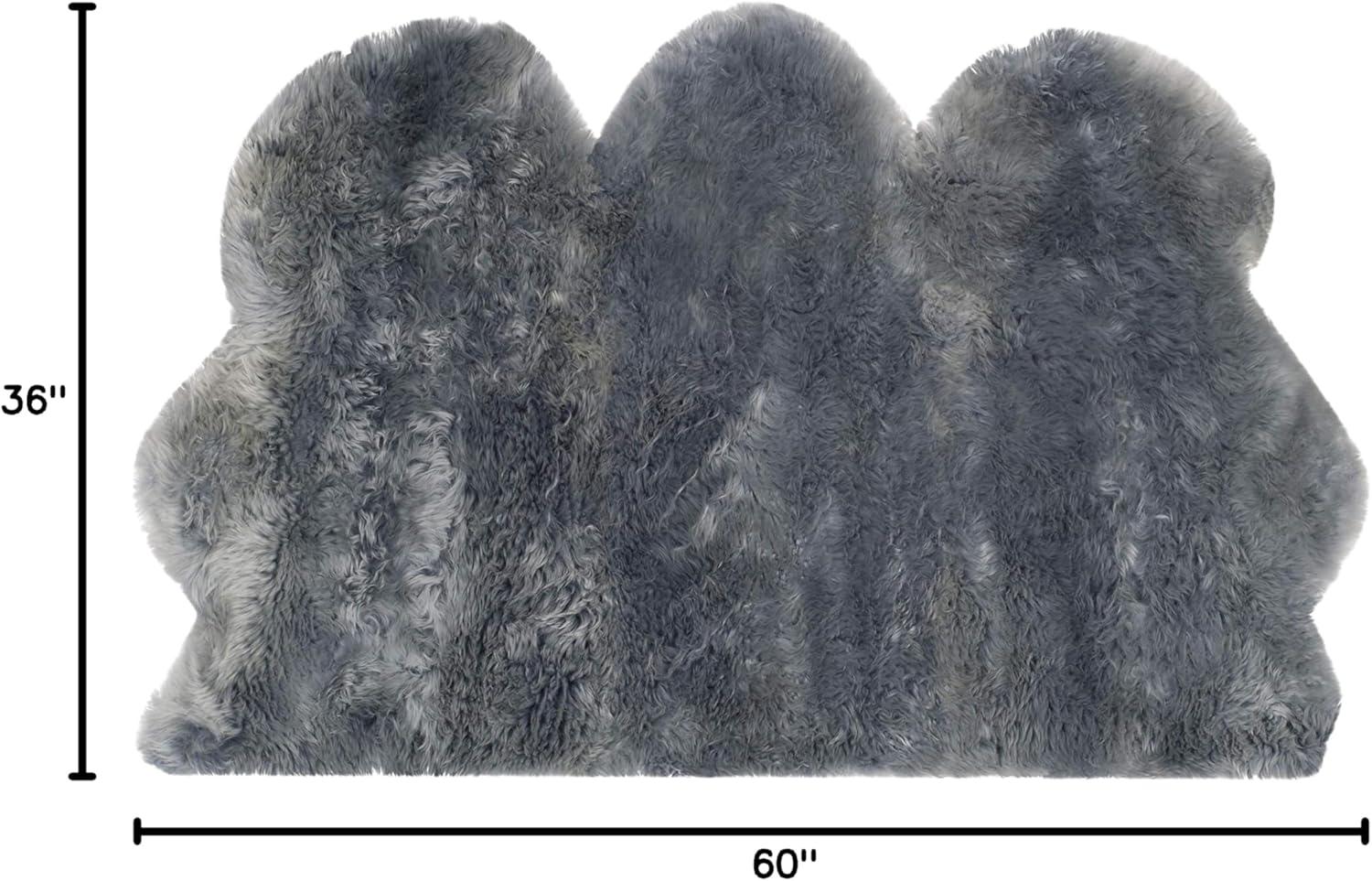 image:imageSAFAVIEH Sheep Skin Collection Accent Rug 3 x 5 Steel Blue Handmade Rustic Glam Genuine Pelt 34inch Thick Ideal for High Traffic Areas in Entryway Living Room Bedroom SHS121BSteel Blue