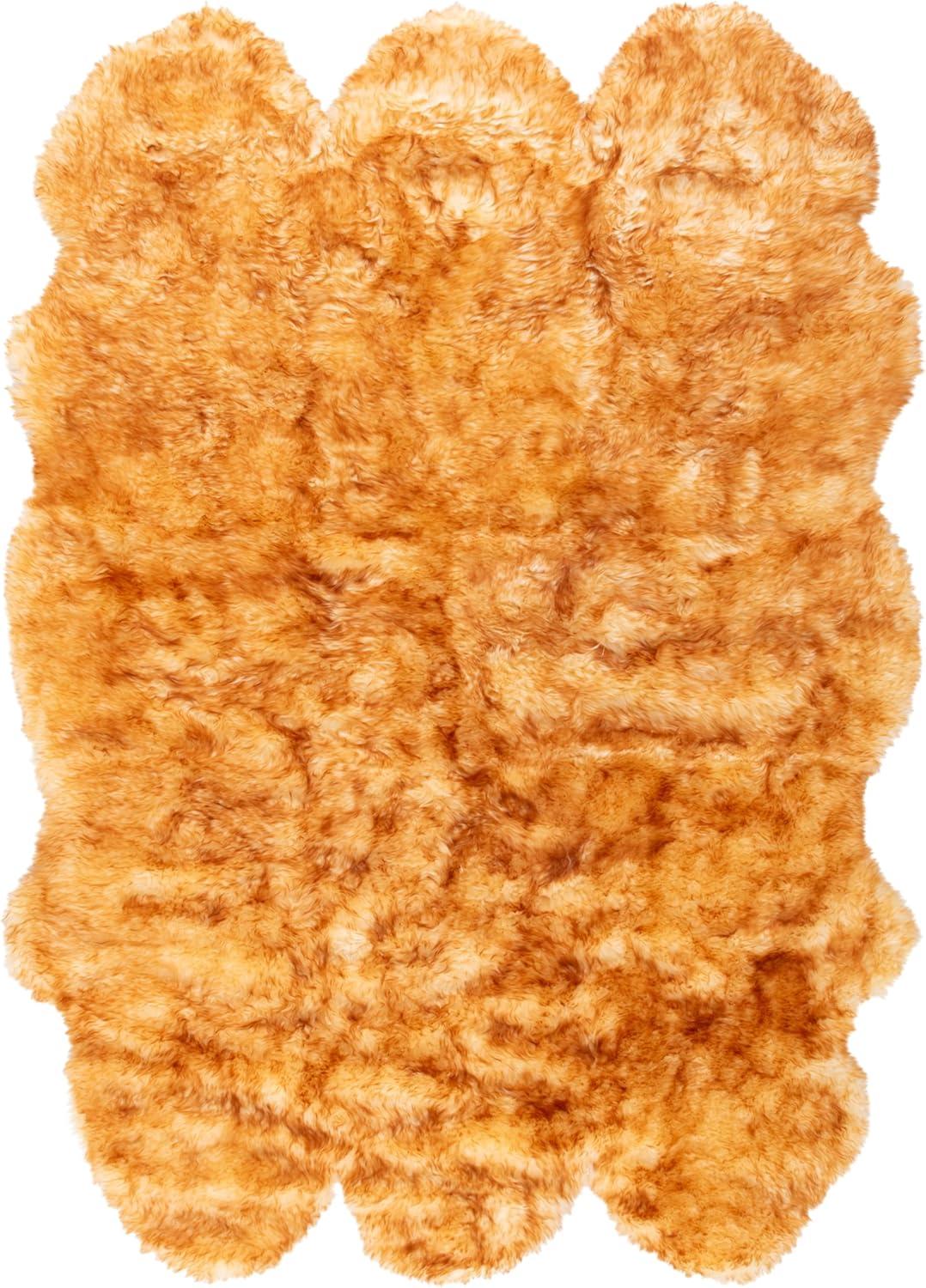 image:imageSAFAVIEH Sheep Skin Collection Accent Rug 3 x 5 Steel Blue Handmade Rustic Glam Genuine Pelt 34inch Thick Ideal for High Traffic Areas in Entryway Living Room Bedroom SHS121BChampagneCopper Brown