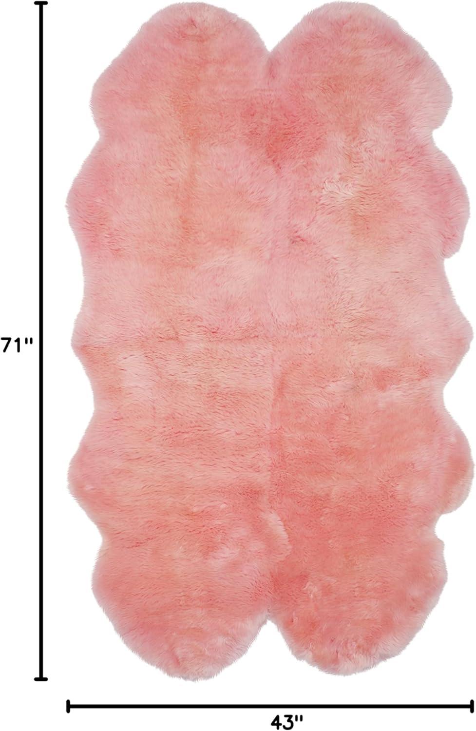 image:imageSAFAVIEH Sheep Skin Collection Accent Rug 3 x 5 Steel Blue Handmade Rustic Glam Genuine Pelt 34inch Thick Ideal for High Traffic Areas in Entryway Living Room Bedroom SHS121BSolid Pink