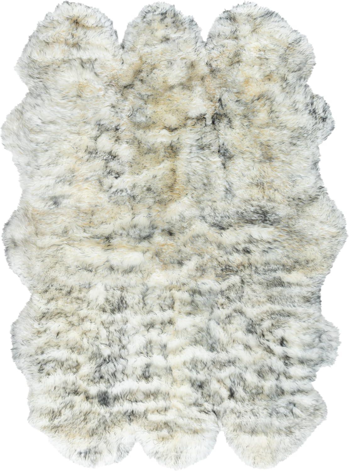 image:imageSAFAVIEH Sheep Skin Collection Accent Rug 3 x 5 Steel Blue Handmade Rustic Glam Genuine Pelt 34inch Thick Ideal for High Traffic Areas in Entryway Living Room Bedroom SHS121BIvorySmoke Grey