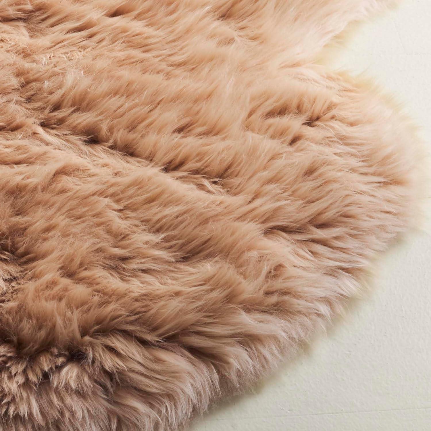image:imageSAFAVIEH Sheep Skin Collection Accent Rug 3 x 5 Steel Blue Handmade Rustic Glam Genuine Pelt 34inch Thick Ideal for High Traffic Areas in Entryway Living Room Bedroom SHS121BNatural Beige