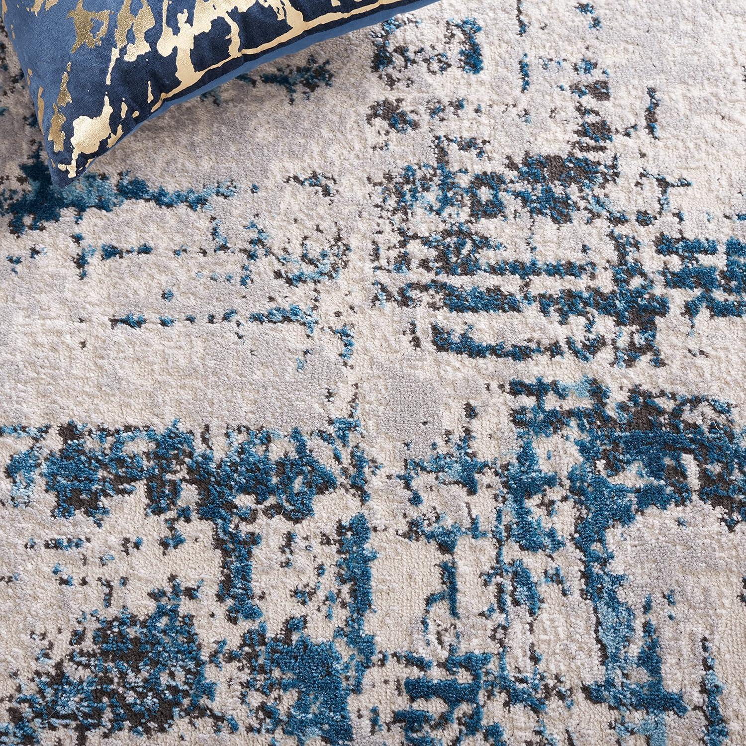 image:imageSAFAVIEH Shivan Collection 8 x 10 Grey Gold SHV723G Modern Abstract NonShedding Living Room Bedroom Dining Home Office Area RugGreyBlue