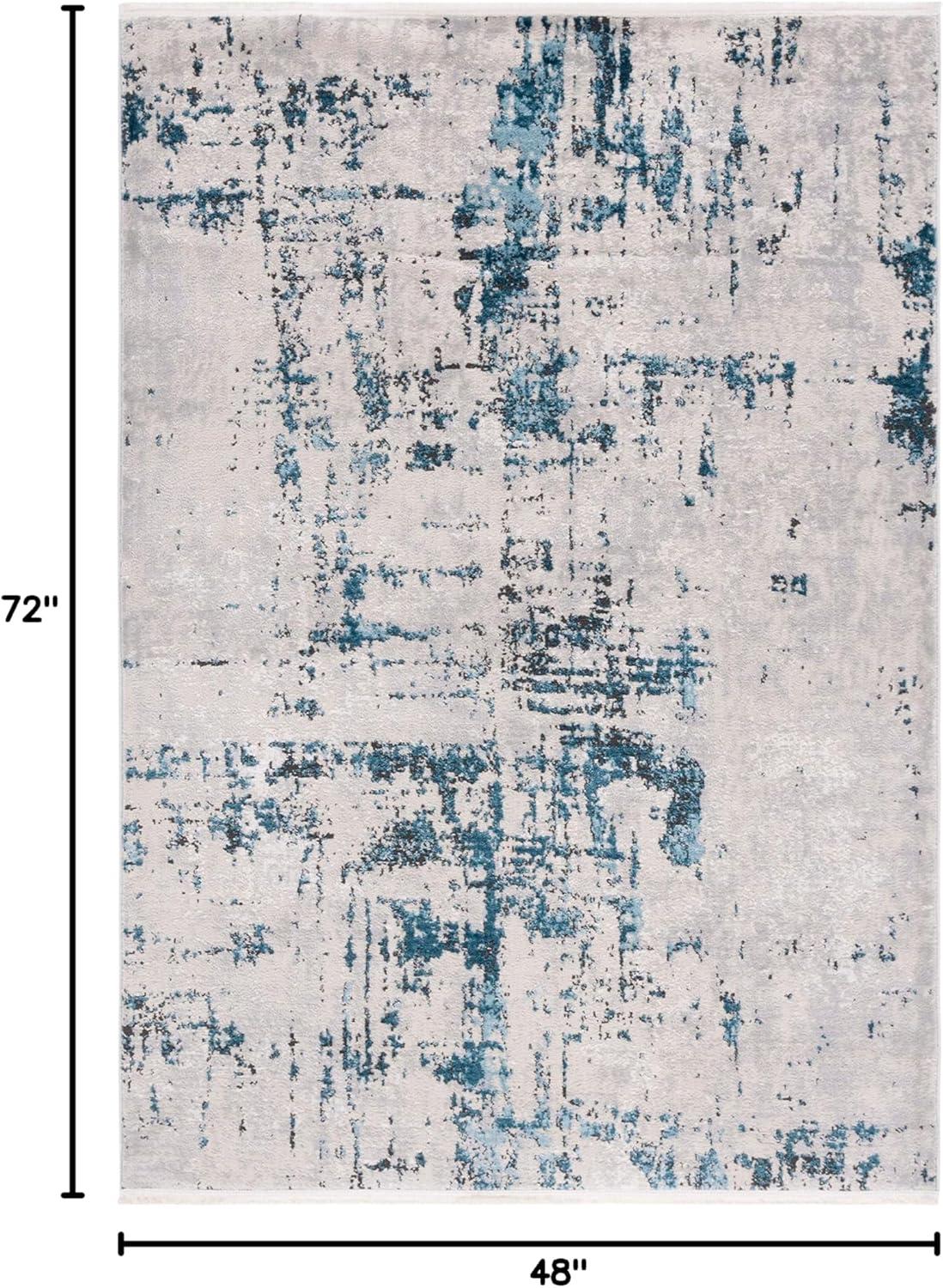 image:imageSAFAVIEH Shivan Collection 8 x 10 Grey Gold SHV723G Modern Abstract NonShedding Living Room Bedroom Dining Home Office Area RugGreyBlue