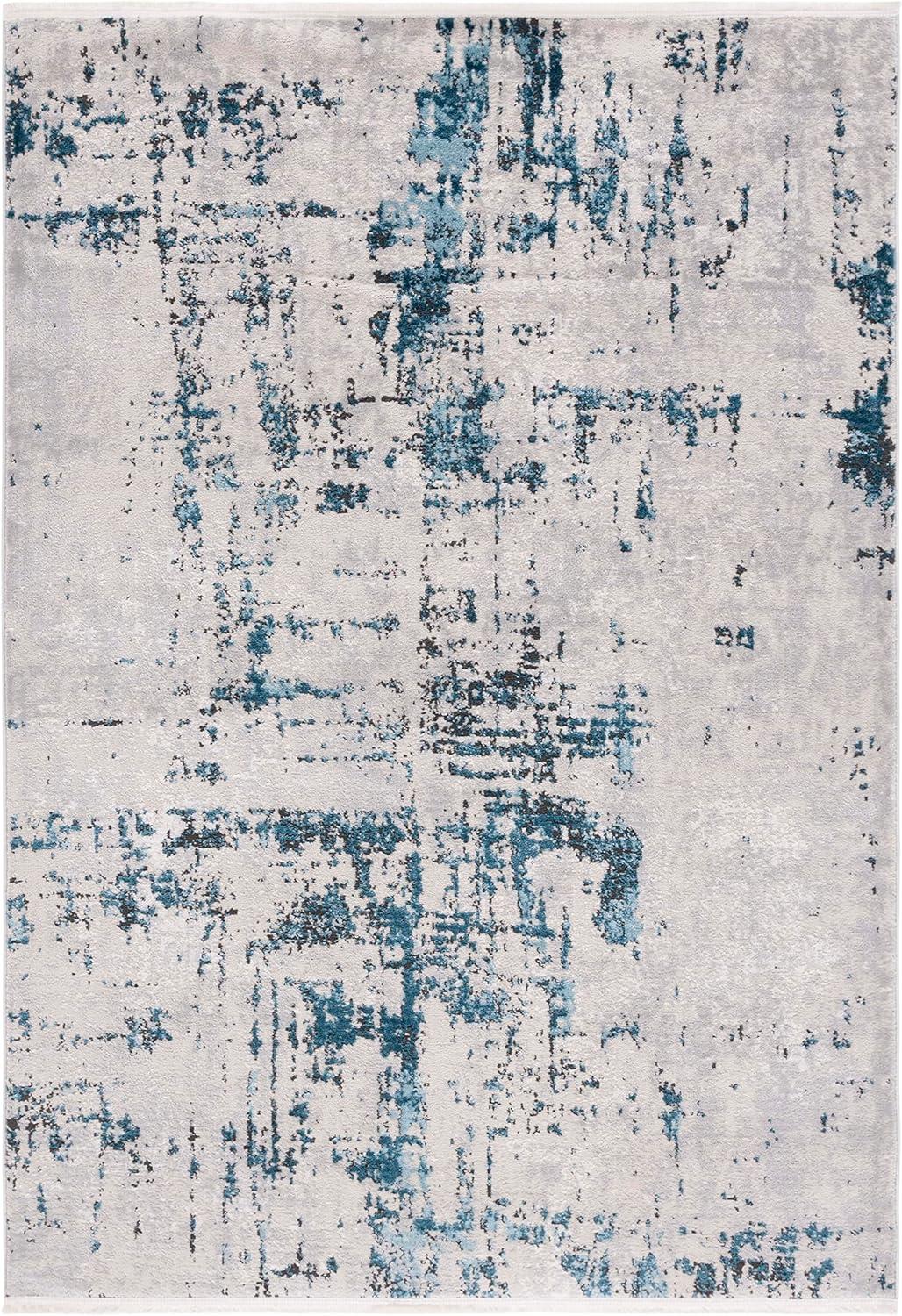 image:imageSAFAVIEH Shivan Collection 8 x 10 Grey Gold SHV723G Modern Abstract NonShedding Living Room Bedroom Dining Home Office Area RugGreyBlue