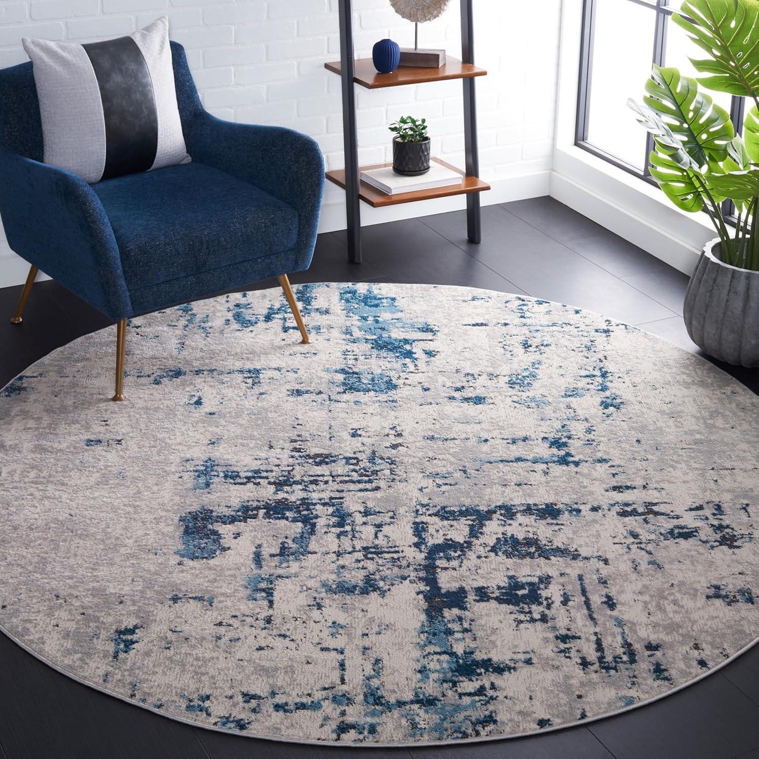 image:imageSAFAVIEH Shivan Collection 8 x 10 Grey Gold SHV723G Modern Abstract NonShedding Living Room Bedroom Dining Home Office Area RugGreyBlue