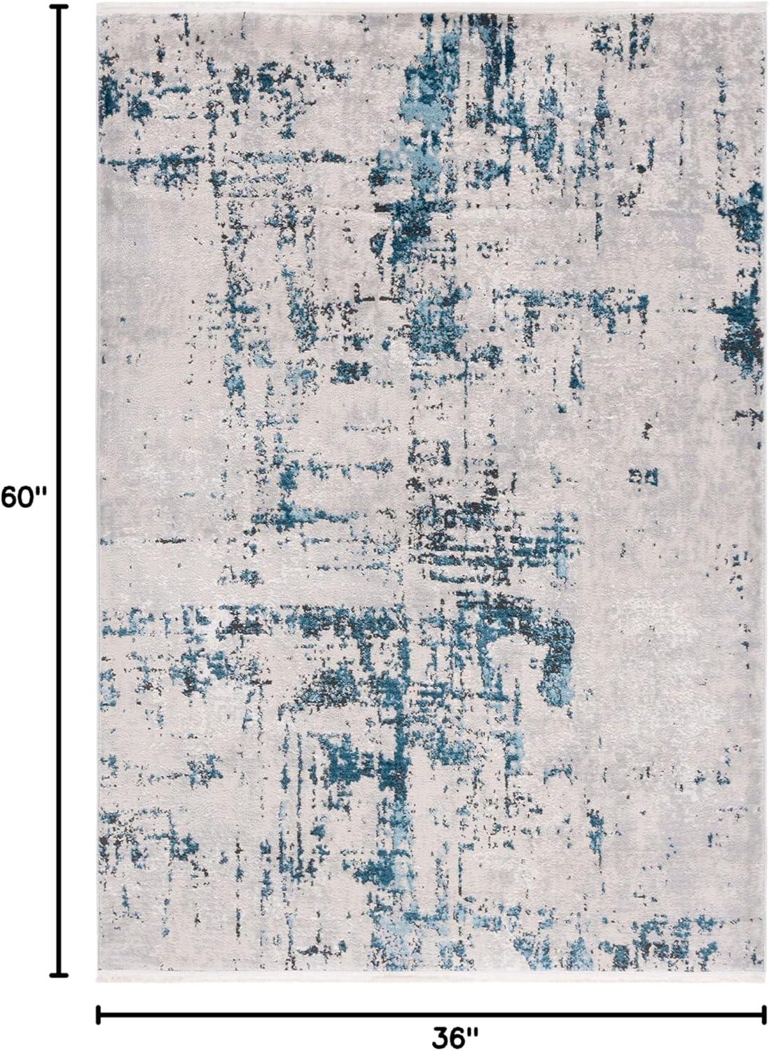 image:imageSAFAVIEH Shivan Collection 8 x 10 Grey Gold SHV723G Modern Abstract NonShedding Living Room Bedroom Dining Home Office Area RugGreyBlue