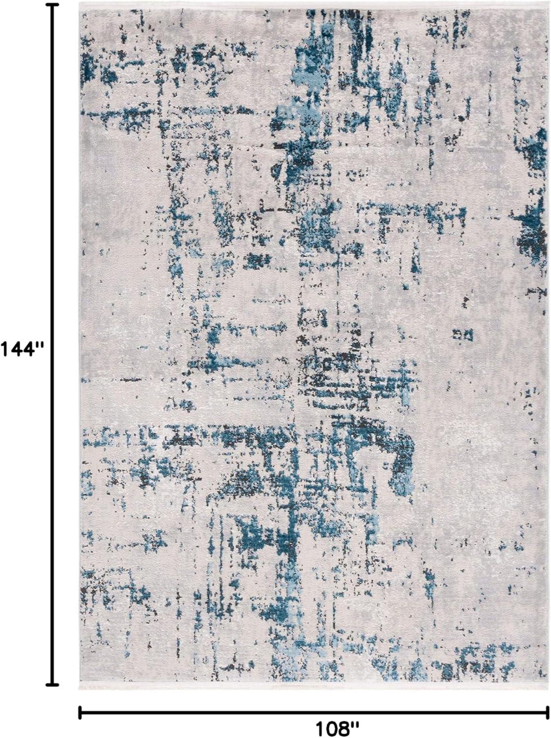 image:imageSAFAVIEH Shivan Collection 8 x 10 Grey Gold SHV723G Modern Abstract NonShedding Living Room Bedroom Dining Home Office Area RugGreyBlue
