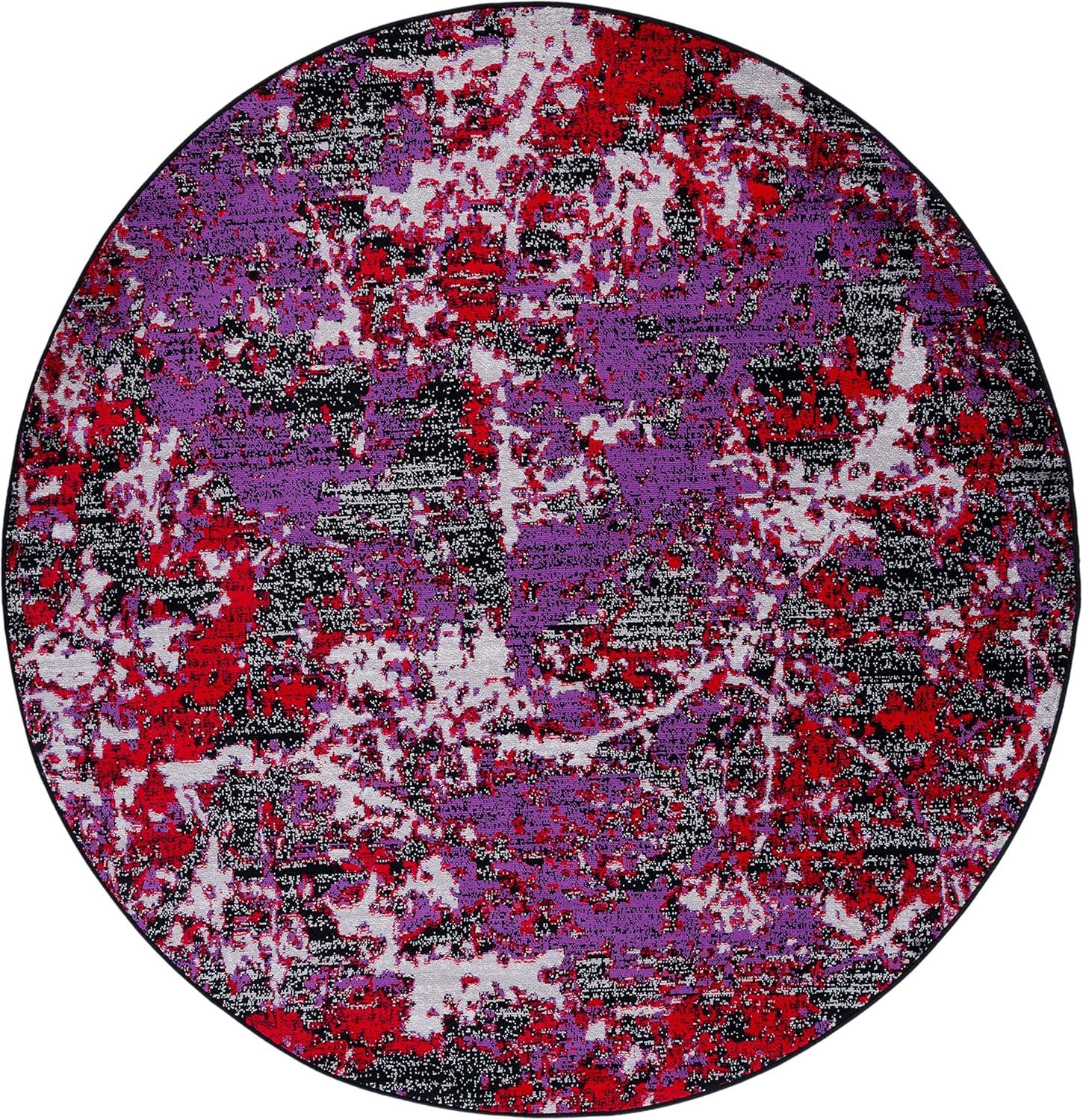 image:imageSAFAVIEH Skyler Collection 8 x 10 BlueIvory SKY186M Modern Abstract NonShedding Living Room Bedroom Dining Home Office Area RugBlackPurple
