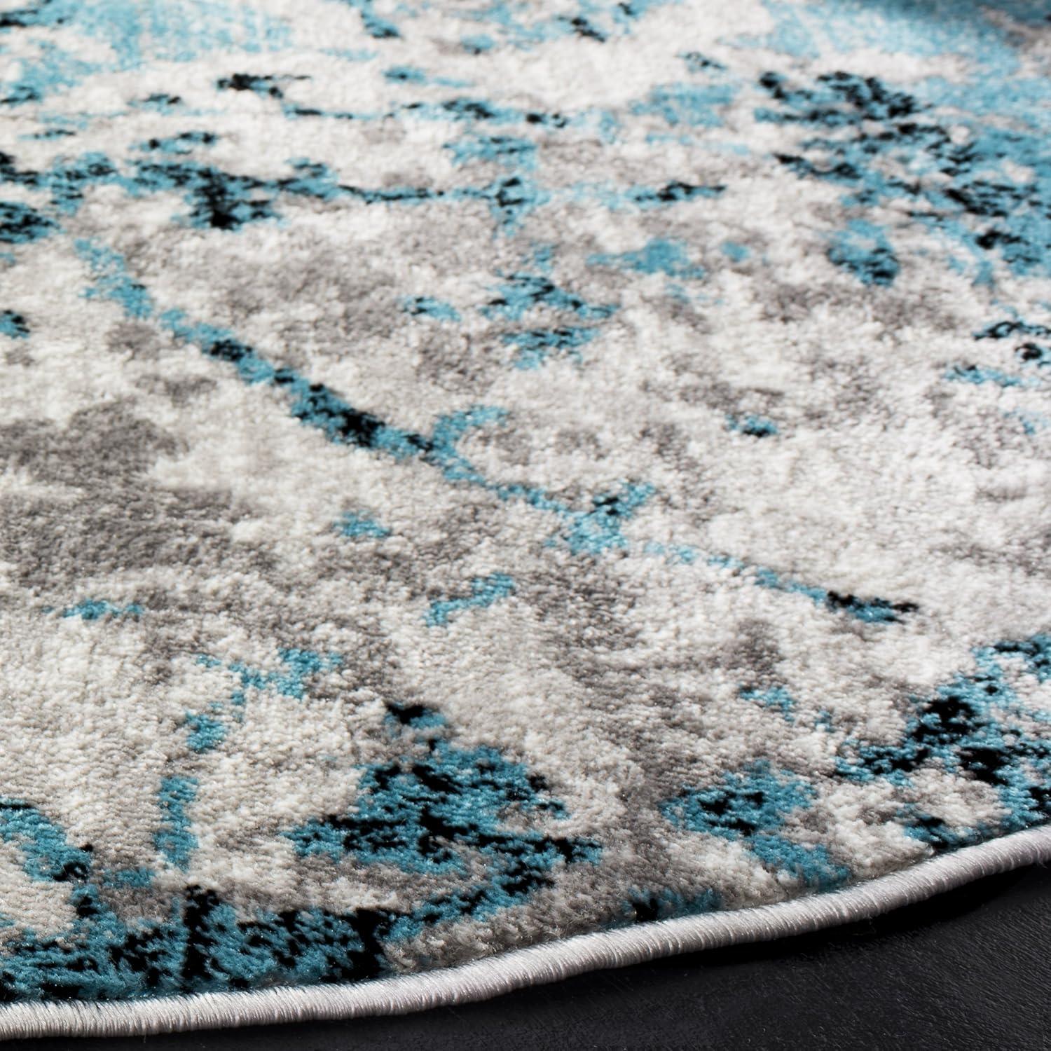 image:imageSAFAVIEH Skyler Collection 8 x 10 BlueIvory SKY186M Modern Abstract NonShedding Living Room Bedroom Dining Home Office Area RugBlueIvory