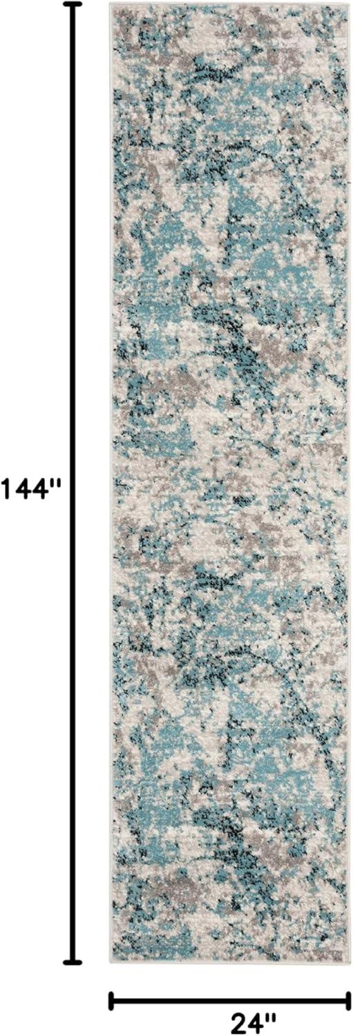 image:imageSAFAVIEH Skyler Collection 8 x 10 BlueIvory SKY186M Modern Abstract NonShedding Living Room Bedroom Dining Home Office Area RugBlueIvory